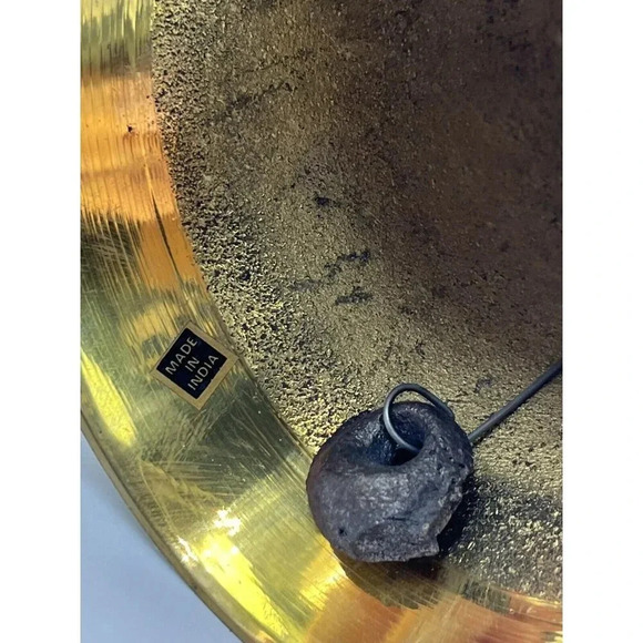 Large Vintage Sarna?Hand Bell School/Dinner/Church Solid Brass 11”Patina - Picture 8 of 10